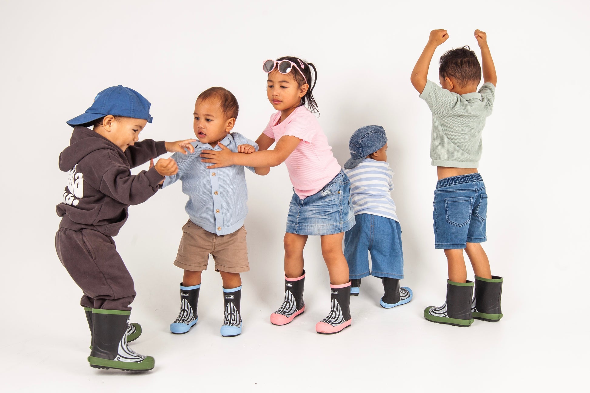 Kids Maaia Original Gumboots with Kowhaiwhai