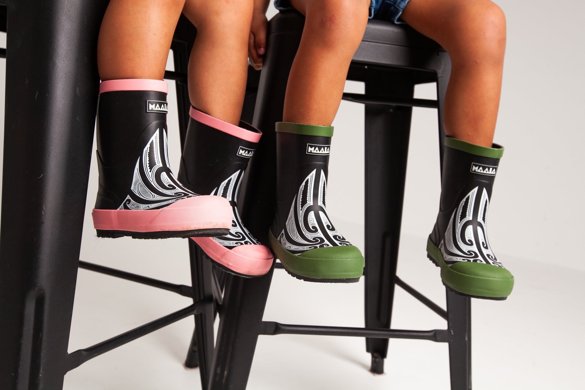 Kids Maaia Original Gumboots with Kowhaiwhai