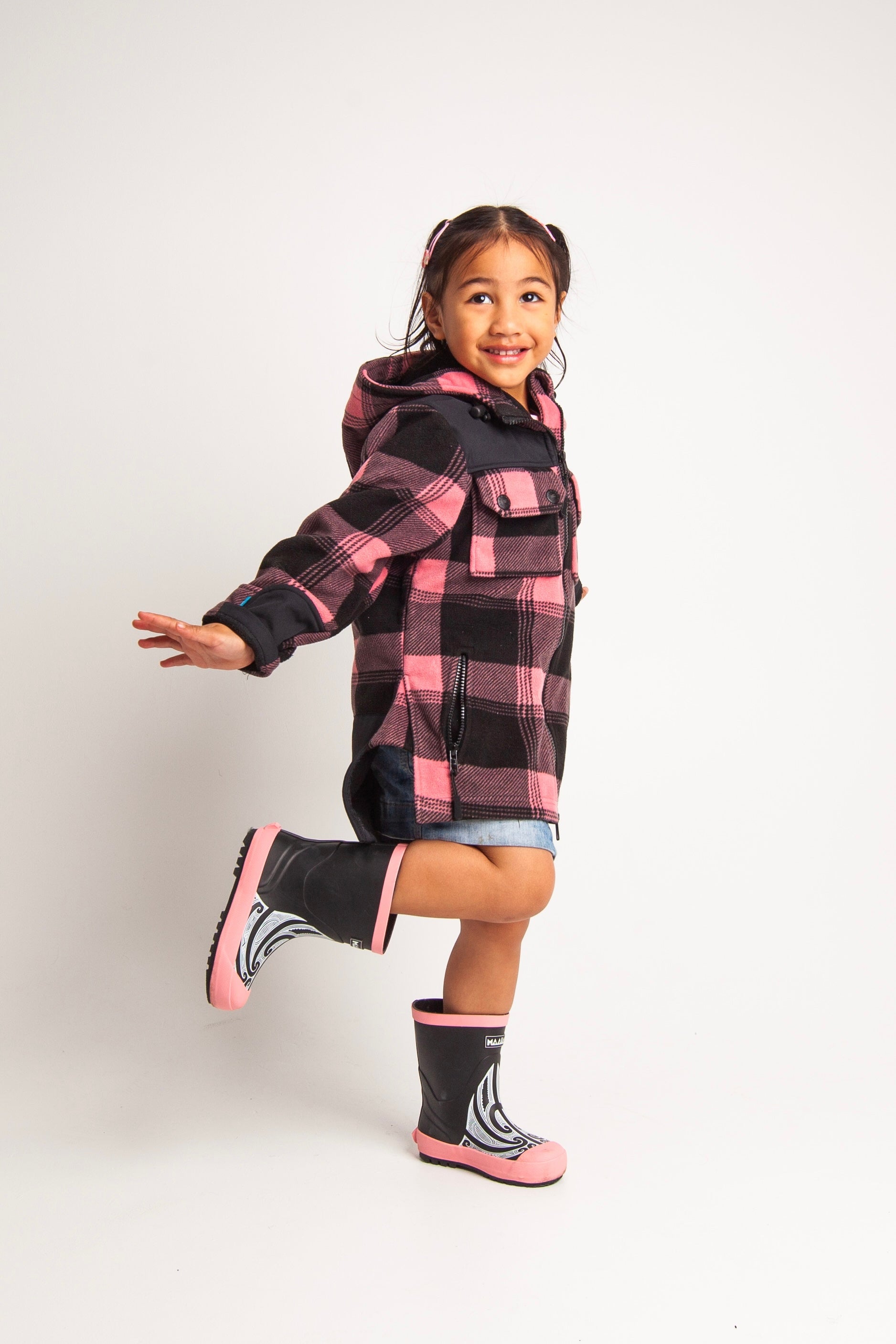 Kids Maaia Original Gumboots with Kowhaiwhai