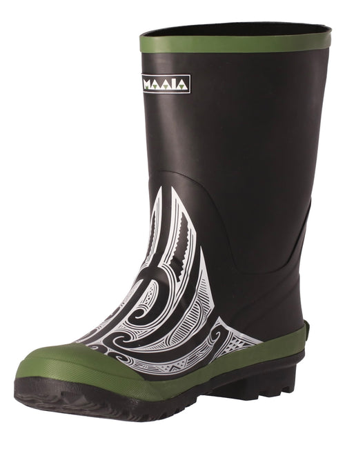 Original Gumboots with Kōwhaiwhai - Kakariki/Green